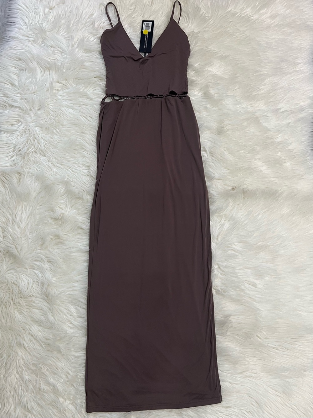 White Fox Boutique Spaghetti-Strap Maxi Dress in Color Pewter